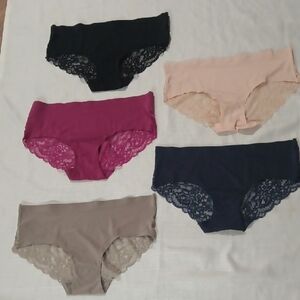Women's Lace Trim Panties - Black, Pink, Beige, Navy, Taupe